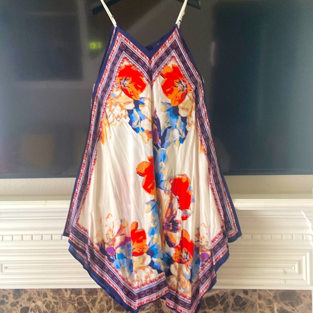 SPAGHETTI STRAP SLEEVELESS CAFTAN HANDKERCHIEF  BEACH DRESS